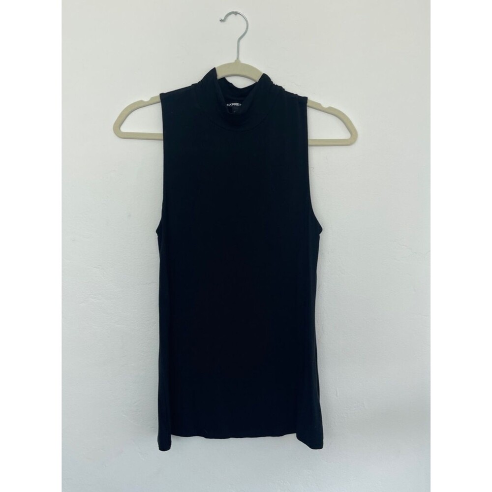 Express Black Mock Neck Sleeveless Tank